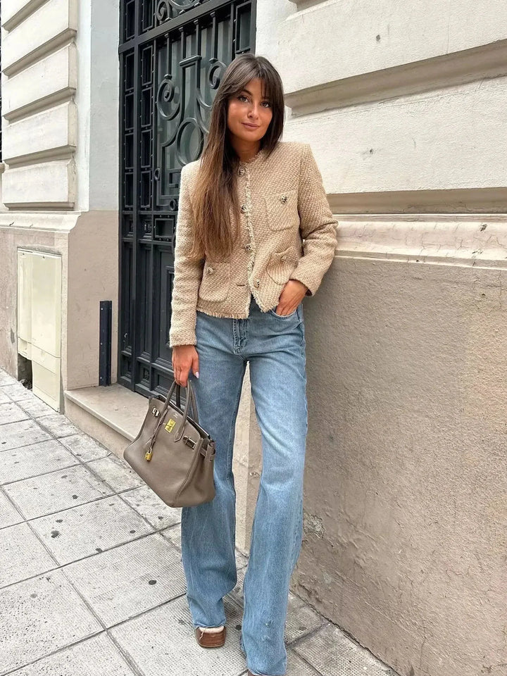 Elegant Short Jacket with Pockets-Jackets-Camden Fashion