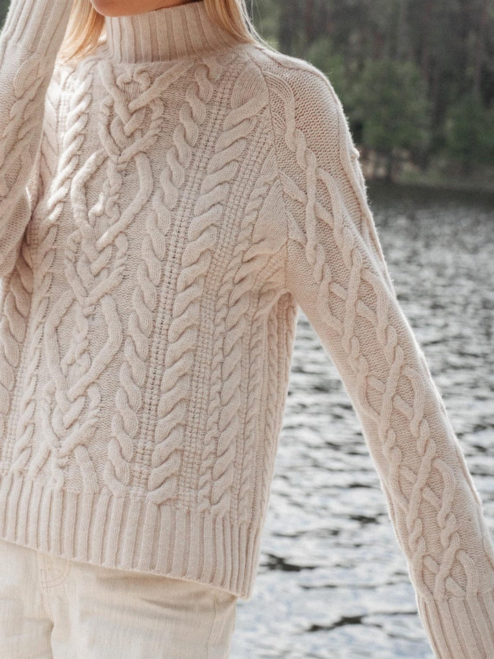 High Neck Knit Jumper for Women-Women Jumpers-Camden Fashion