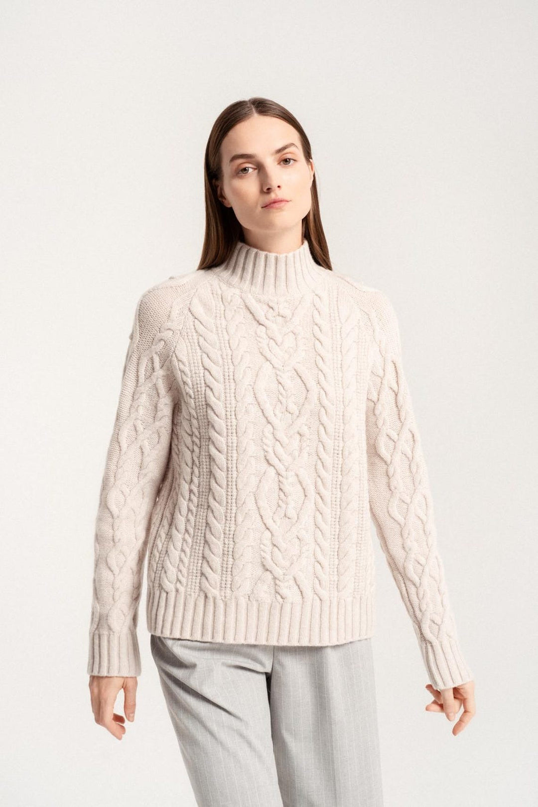 High Neck Knit Jumper for Women-Women Jumpers-Camden Fashion