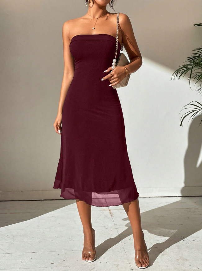 Strapless Midi Dress-Camden Fashion