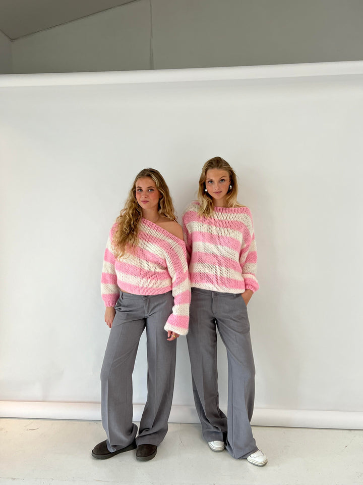 Striped Knitted Sweater for Women-Sweaters Women-Camden Fashion