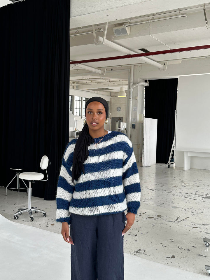 Striped Knitted Sweater for Women-Sweaters Women-Camden Fashion