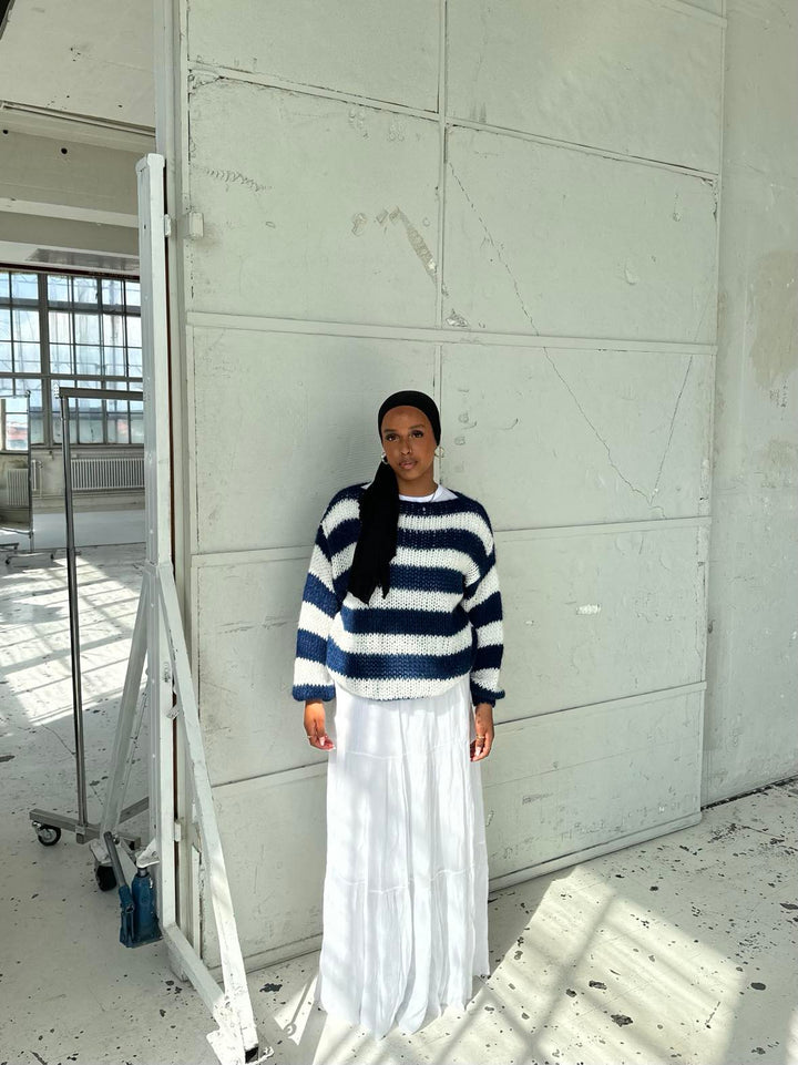 Striped Knitted Sweater for Women-Sweaters Women-Camden Fashion