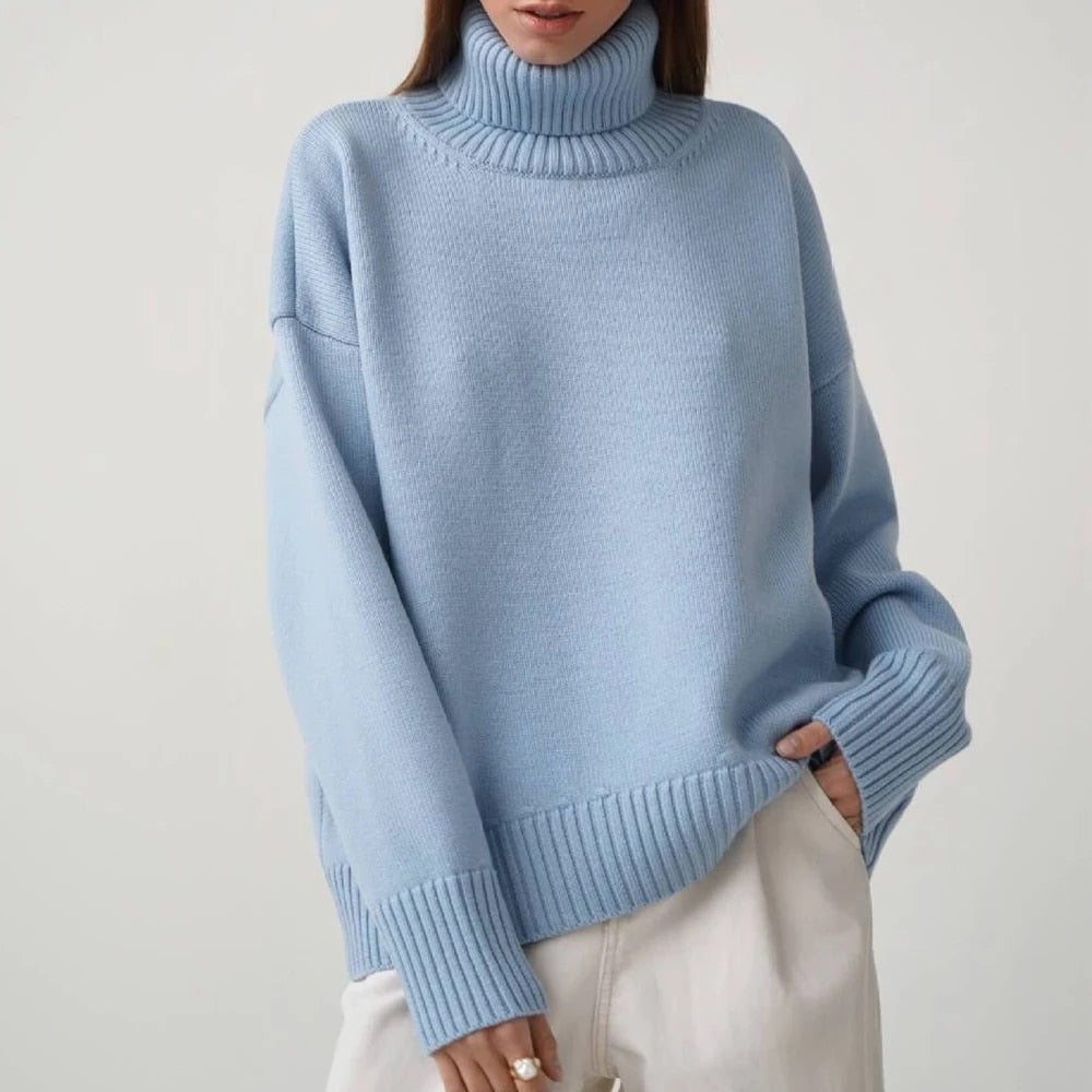 Stylish and Warm Turtleneck Sweater for Women-Sweater & Hoodies-Camden Fashion