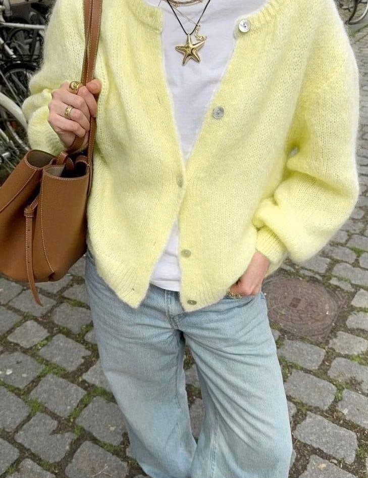 Women’s Cardigan – Relaxed Fit – Soft Knit – Button Front – Ribbed Cuffs and Hem-Cardigans-Camden Fashion