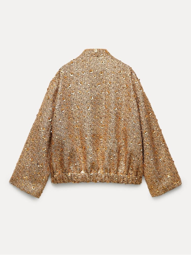 Women's Coat with Gold Glitter-Overcoat-Camden Fashion