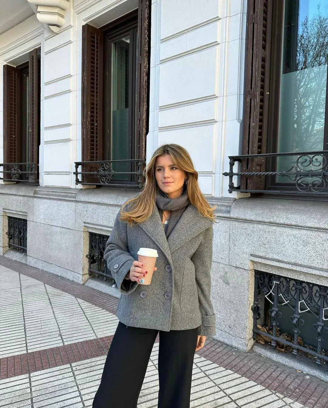 Women's Double-Breasted Wool Blend Coat-Winter Jacket Women-Camden Fashion