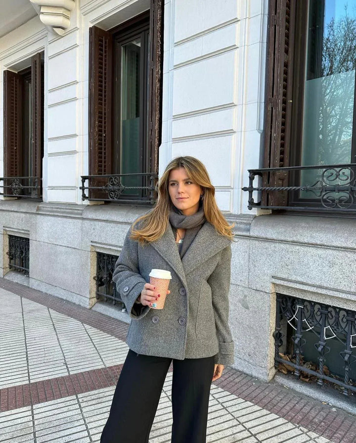 Women's Double-Breasted Wool Blend Coat-Winter Jacket Women-Camden Fashion