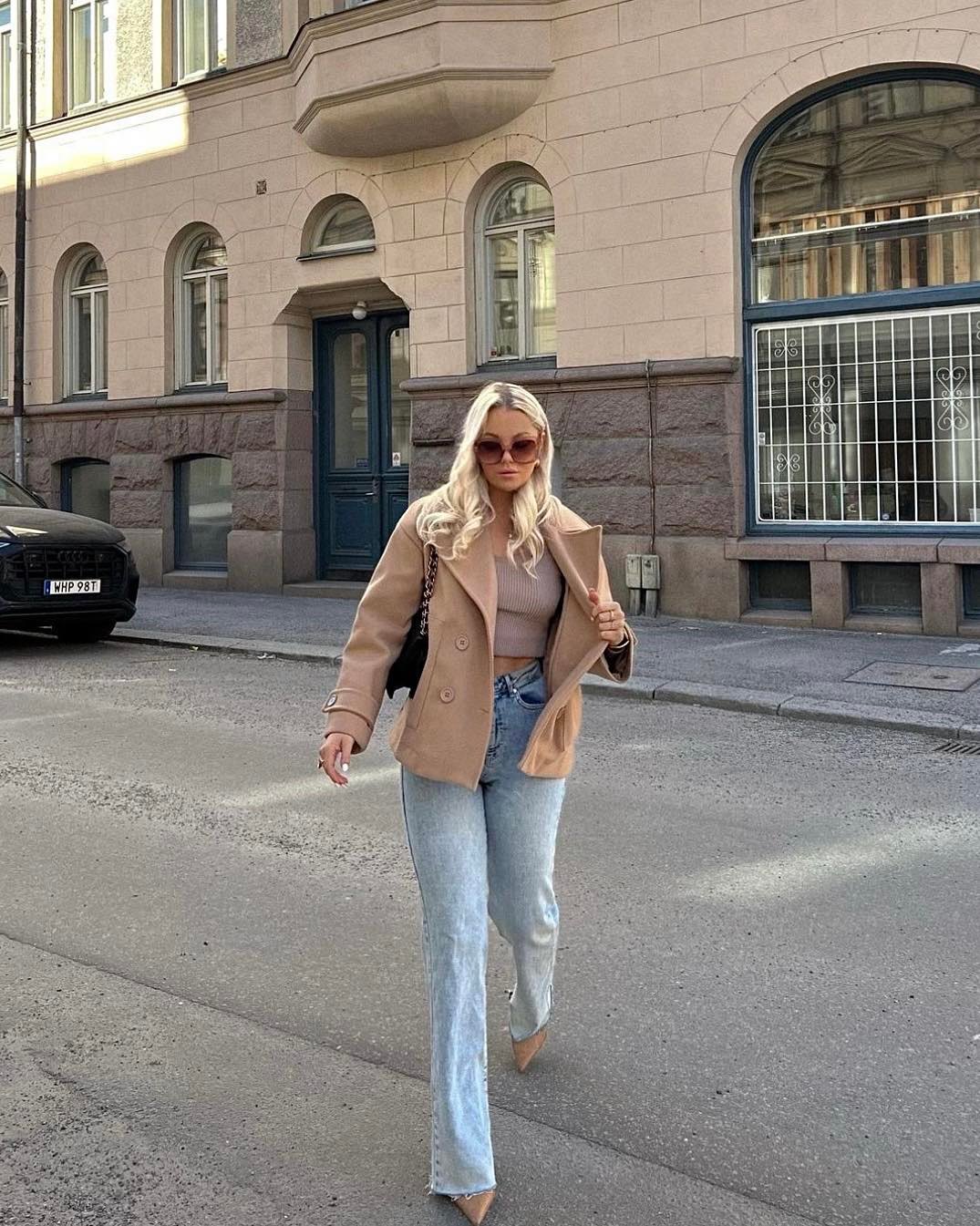 Women's Double-Breasted Wool Blend Coat-Winter Jacket Women-Camden Fashion