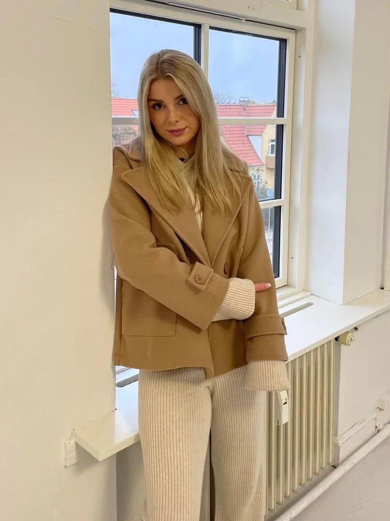 Women's Double-Breasted Wool Blend Coat-Winter Jacket Women-Camden Fashion