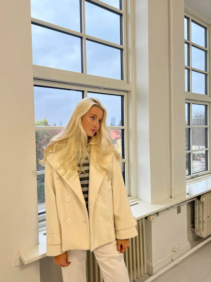 Women's Double-Breasted Wool Blend Coat-Winter Jacket Women-Camden Fashion