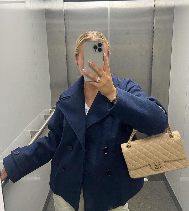 Women's Double-Breasted Wool Blend Coat-Winter Jacket Women-Camden Fashion