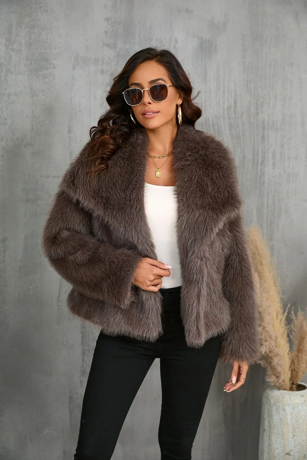Women's Faux Fur Coat-Overcoat-Camden Fashion