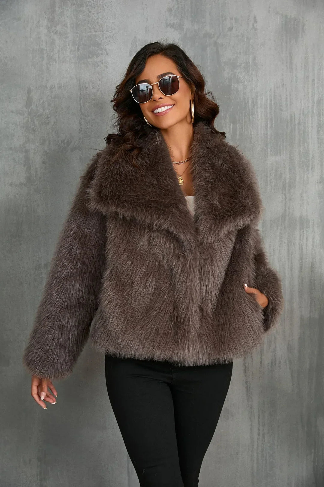 Women's Faux Fur Coat-Overcoat-Camden Fashion