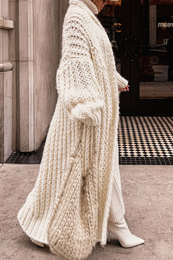 Women's Long Chunky Knit Cardigan with Oversized Cozy Fit-Women Cardigans-Camden Fashion
