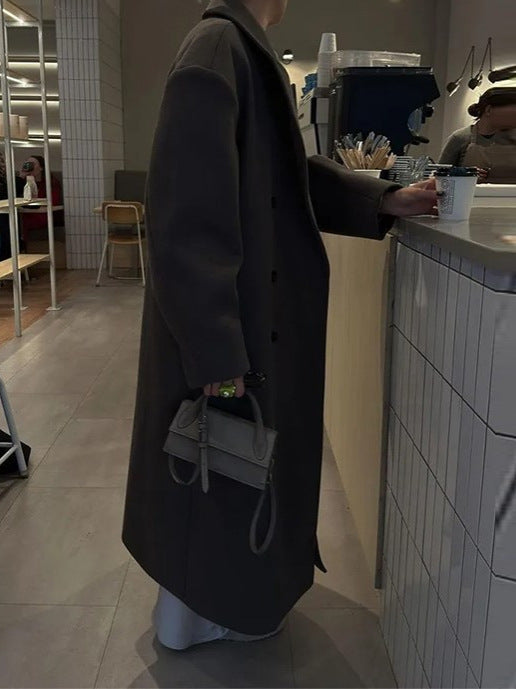 Women's Long Coat with Double-Breasted Closure-Trenchcoat Women-Camden Fashion