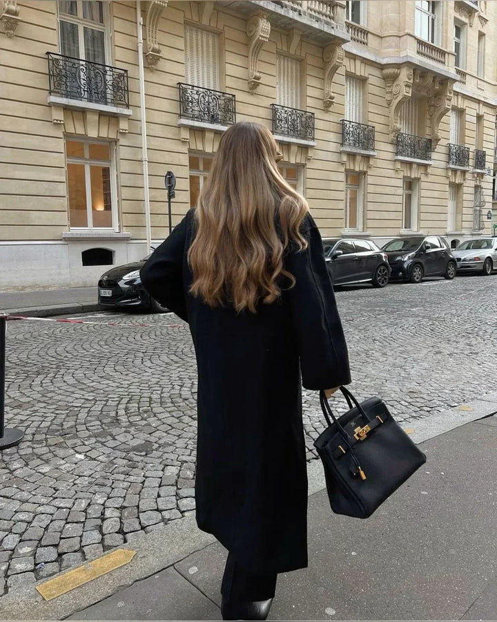 Women's Long Coat with Double-Breasted Closure-Trenchcoat Women-Camden Fashion