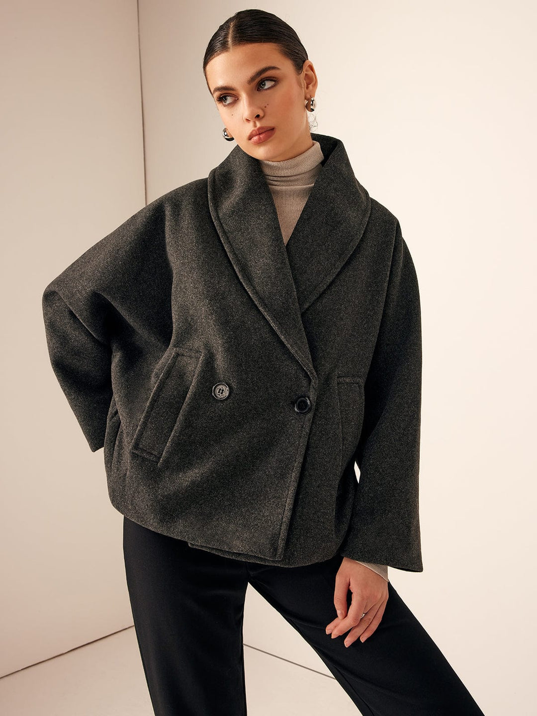 Women's Oversized Wool Blend Coat-Winter Jacket Women-Camden Fashion