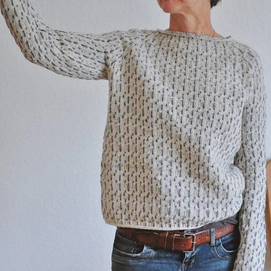 Women’s Round Neck Textured Knit Jumper with Ribbed Hem and Cuffs-Women Jumpers-Camden Fashion