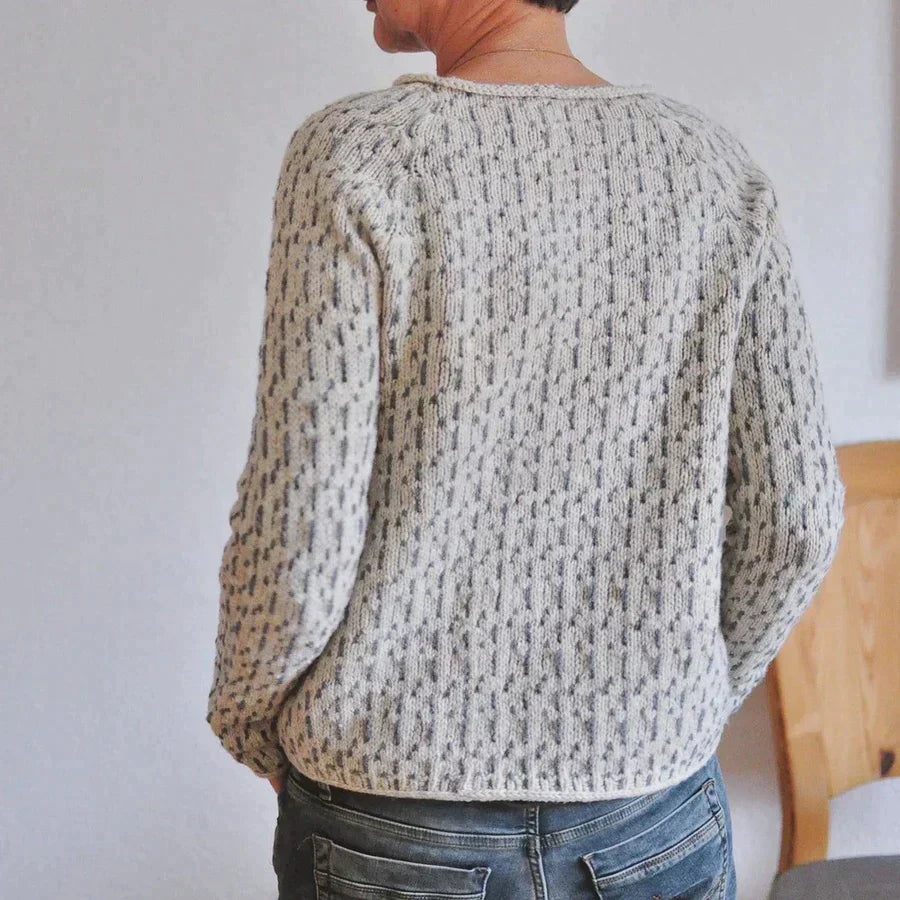 Women’s Round Neck Textured Knit Jumper with Ribbed Hem and Cuffs-Women Jumpers-Camden Fashion