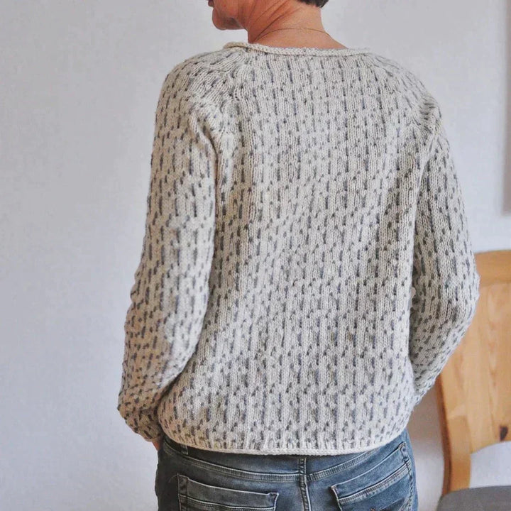 Women’s Round Neck Textured Knit Jumper with Ribbed Hem and Cuffs-Women Jumpers-Camden Fashion