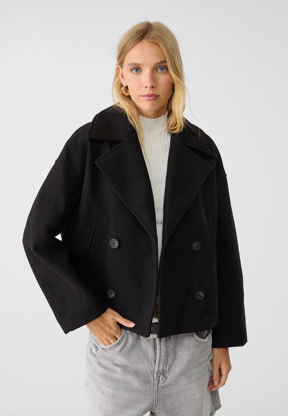 Women's Short Double-Breasted Coat-Women’s Coats-Camden Fashion