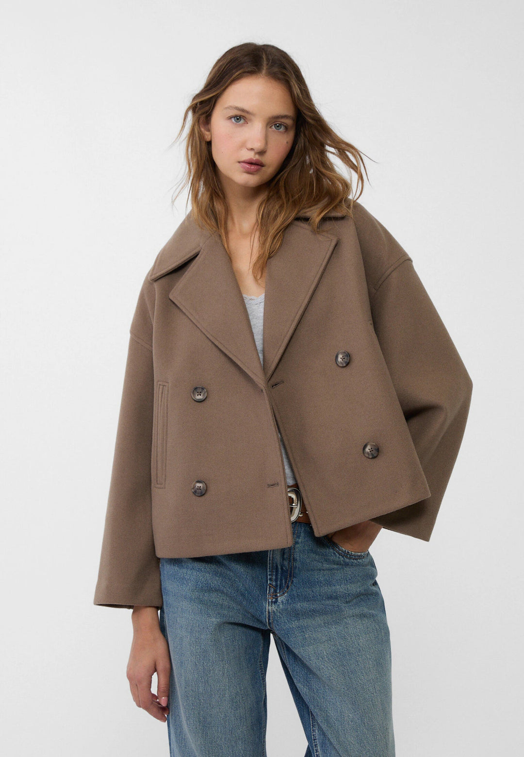 Women's Short Double-Breasted Coat-Women’s Coats-Camden Fashion