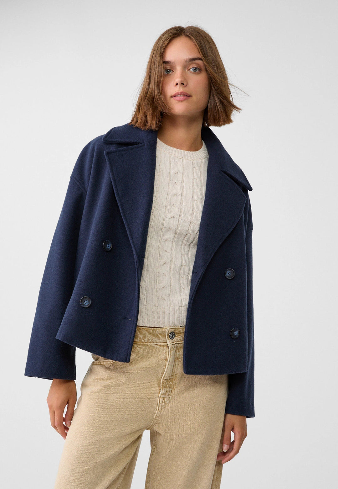 Women's Short Double-Breasted Coat-Women’s Coats-Camden Fashion