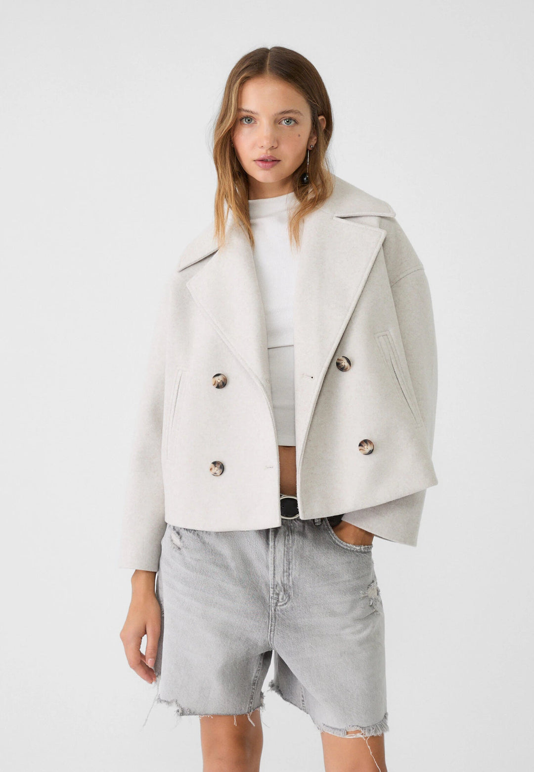 Women's Short Double-Breasted Coat-Women’s Coats-Camden Fashion