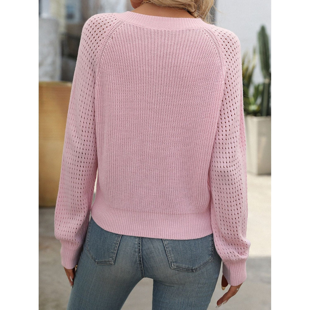 Women's V-Neck Long Sleeve Jumper-Pullover-Camden Fashion