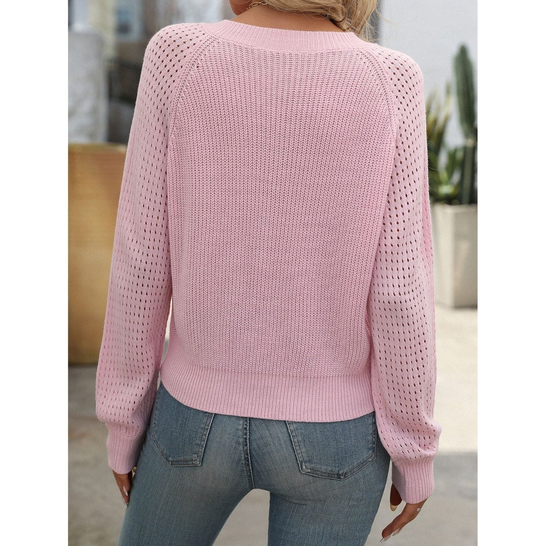 Women's V-Neck Long Sleeve Jumper-Pullover-Camden Fashion