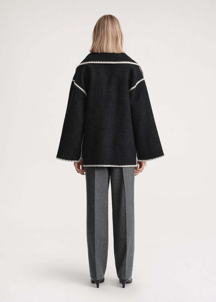 Women's Wool Coat with Scarf-Women’s Coats-Camden Fashion
