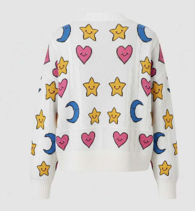 Women’s V-Neck Cartoon Knit Cardigan